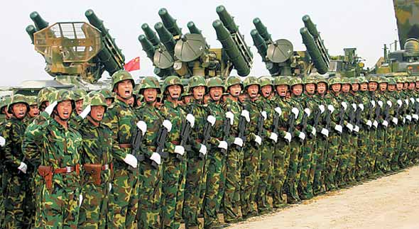 参加中俄联合军事演习的解放军官兵