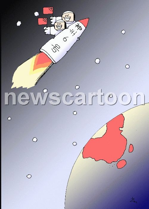 组图关于神舟6号的幽默画