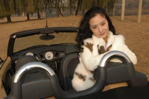 ������Ů����ʹ��ģ����MINI Cooper