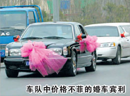街头迎亲车队身价半亿保时捷悍马开道(组图)