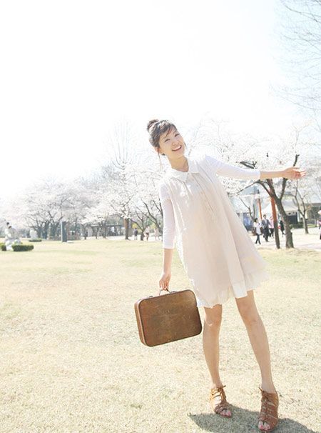 穿着棉布裙 到田间去走一走_学搭配 田园风 连