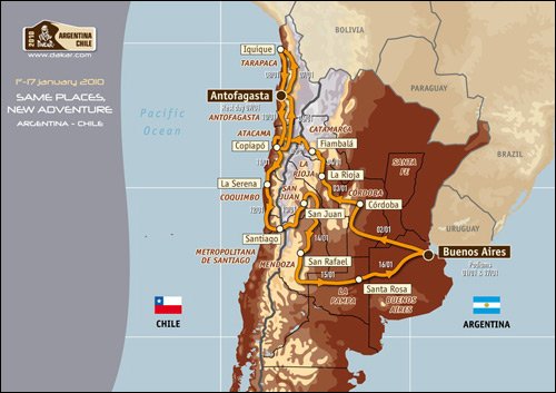 2010达喀尔拉力赛线路公布 赛段总长八千公里