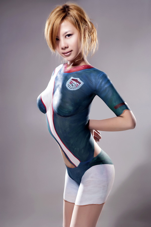 美图创意赏析:<em>世界</em>杯32强<em>美女人体</em>彩绘 - 数码