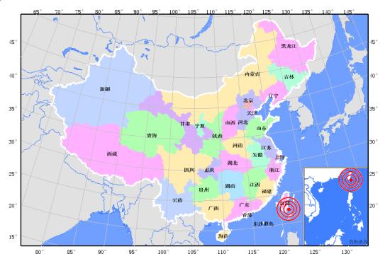 地震位置示意图震中位置示意图据中国地震台网测定,北京时间2011年3