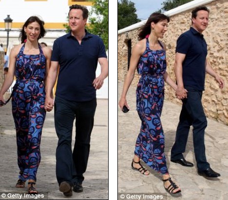 英首相卡梅伦一家地中海小岛共享周末假日图