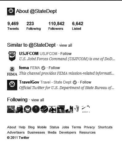 美国国务院微博上全球问答