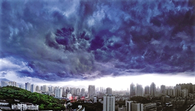 温州昨日突下暴雨 让人感觉从桑拿间进入空调房