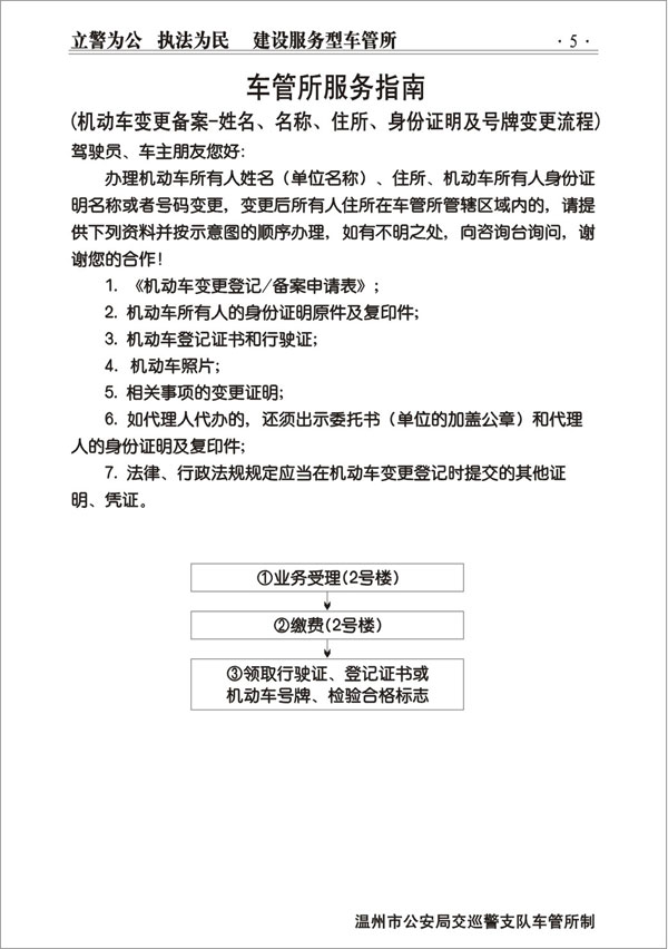 机动车变更备案 姓名 名称 住所 身份证明及号牌变更流程高清图片