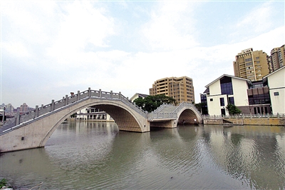南塘景观桥完工