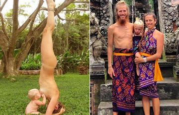 美母亲裸体练瑜伽倒立喂奶 网上晒照片引争议