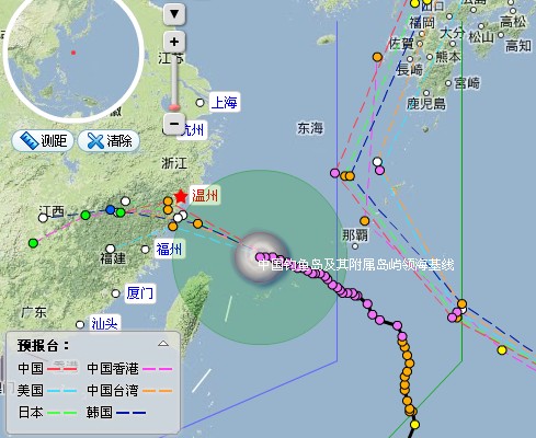台风菲特预计今明两天在霞浦到温岭一带登陆