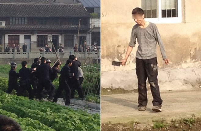 宁波一男子持刀追砍母亲 回应警方鸣枪：单挑