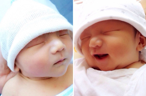  何洁晒儿子 吸奶嘴 萌照  被调侃另类全家福_港