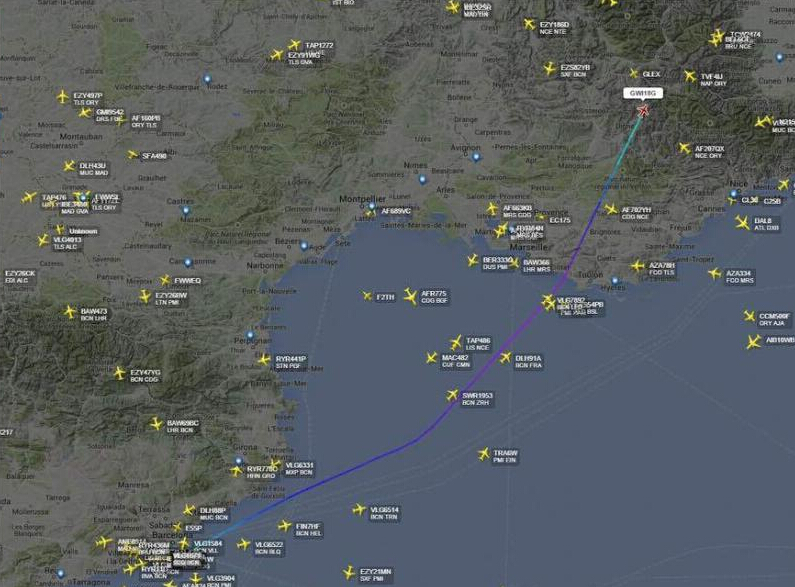 一架空客A320飞机在法国南部坠毁