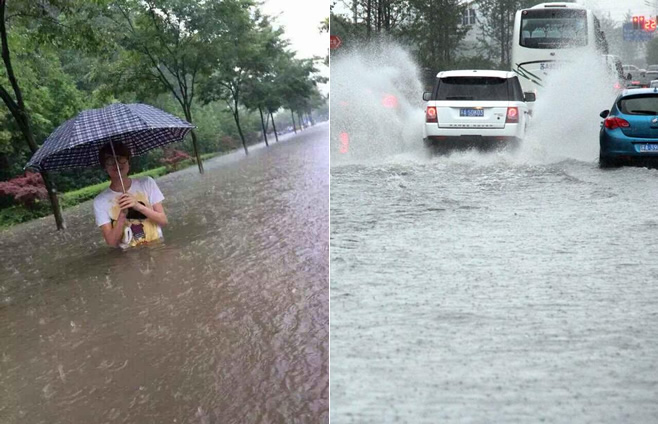 组图：南京遭遇暴雨袭击 多地成汪洋