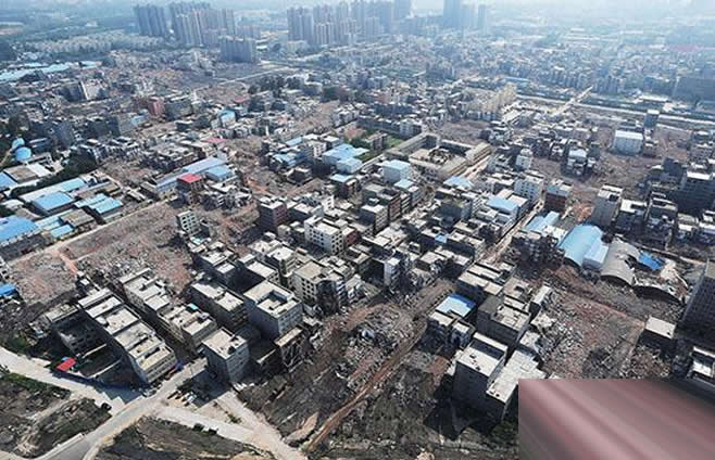组图：航拍郑州城中村拆迁 宛如“地震灾区”