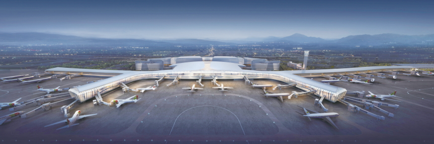 温州永强机场新建t2航站楼空侧鸟瞰.