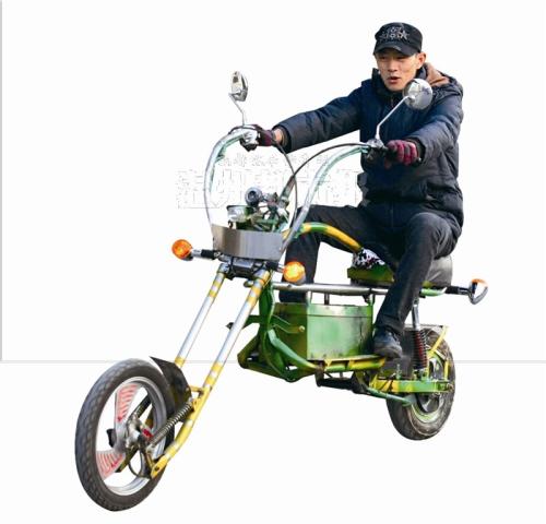 乐清螺丝工用废旧零件造出拉风山寨哈雷摩托