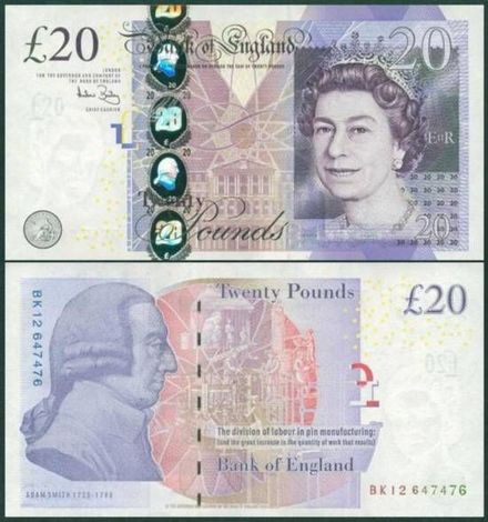 背面印有英国作曲家爱德华埃尔加头像的20英镑纸币到昨天(6月30日)