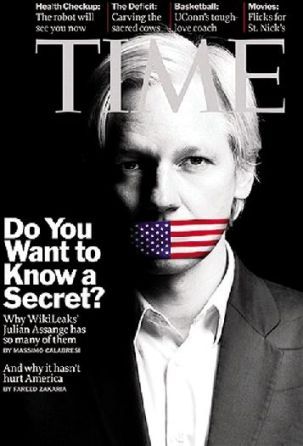 维基解密创始人阿桑奇登上《时代周刊》封面.