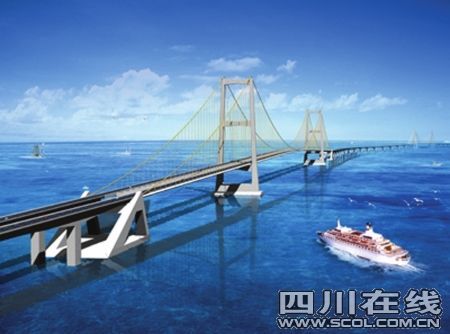 建跨海桥大陆直接连通海南岛图