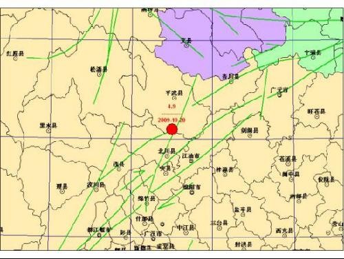 四川北川与平武交界今晨发生4.9级地震