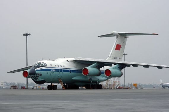 中国空军装备的伊尔-76型运输机 图片来源:环球网