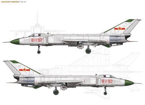 中国歼-8战机三视图中国歼-8d战斗机三视图歼-8战机发射火箭弹南海