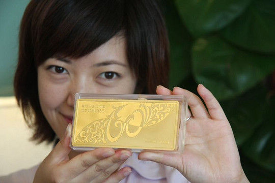 迎建国60周年 中钞国鼎首发纪念金银条_建国6