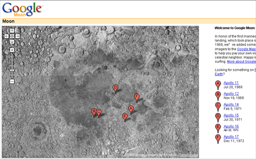 谷歌地球将推月球地图 使用最新高清照片(图)