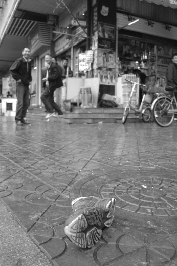 银行前两歹徒抢劫万元 数十群众追截抓住一人