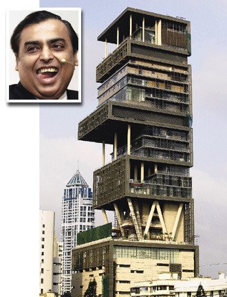 印度首富5人住27层楼房 由600人服侍遭批