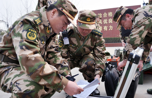 实战演练武警宿迁支队检验机关实兵快反能力